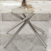 Large modern minimalist rectangular dining table with 0.39 "imitation marble tabletop and silver metal legs, suitable for kitchens, restaurants, living rooms, conference rooms.W1151S00986