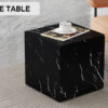 15.7*15.7*15.7 Inch Black Marble Texture MDF Coffee Table - Luxurious Design, Perfect Living Room Accent.Cube fashion texture design coffee table, suitable for various situations and scenes.