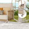 TREXM 1-Piece Woven Rope Outdoor Swing Sofa with Soft Cushions Seating 2 for Patio, Courtyard and Balcony (Beige)