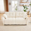 Premium Two-Seater Sofa - Ergonomic Design with High-Resilience Foam Cushions, Modern Chenille Fabric Upholstery for Living Room, Lounge, Office Space, White
