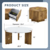 Fashionable and versatile MDF material coffee table set, unlocking a new style in the living room.All are made of MDF material, with white and wood textured stickers on the surface.