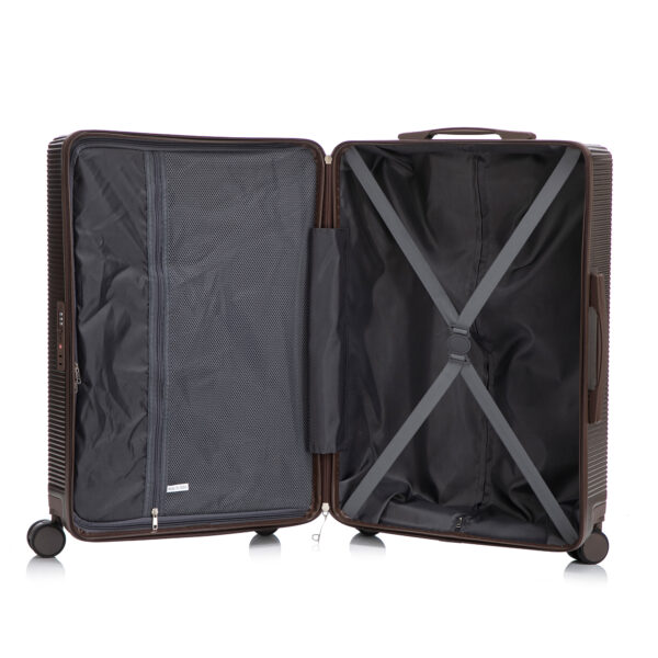 20"/24"/28" 3 pcs/set in ABS Spinner Wheel Luggage, Carry on Suitcase, Matching Color, TSA Combination Lock (Brown)