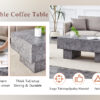 Modern Simple Gray Texture MDF Coffee Table - 43.3"x21.6"x17.2" Practical Model.Making it an ideal addition to any living room or apartment.