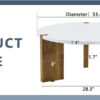 33.4-inch diameter minimalist circular MDF material coffee table, a stable and practical choice. The unique embedded design and the support of three table legs make the coffee table structure stable.
