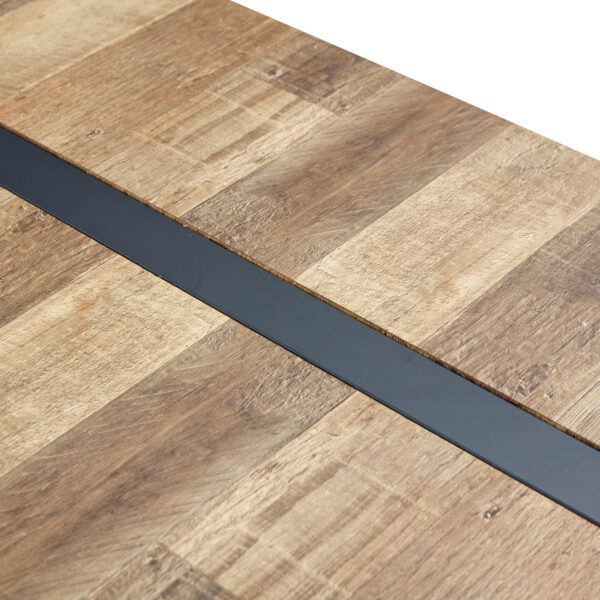 86e1c59c17a5465d80ed008d1adafa6c_6cc745d8ec96a4aab44fe80952de7fd0 A minimalist retro rectangular dining table with a specially textured top and black metal legs.Contemporary Minimalist MDF Wood Color Textured Tabletop.Able To Give People A Visual Beauty With Rules.