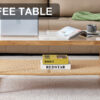 Modern simple rectangle double-layer solid wood Glass desktop tea table rattan woven Chinese side table small rectangle table suitable for living room, dining room and bedroom