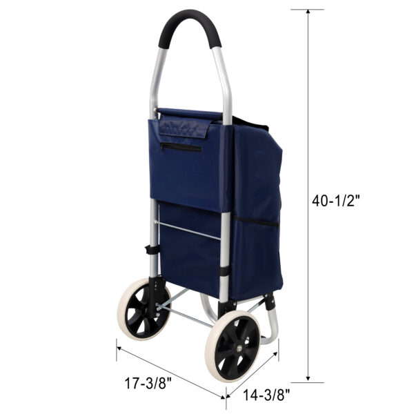 87560efc27a94559928d94c52dfb1a4d_2d9b9e7ff4a9f5c0ba86614646b1a0c6 Shopping Trolley with Wheels,Trolley Black Foldable Shopping Cart,Removable Shopping Oxford Waterproof Bag,Blue