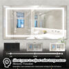 60" x 32" LED Bathroom Mirror with Anti-Fog and Touch Sensor – Modern Frameless Lighted Wall Mirror for Bathroom Vanity, Shower Room, or Dressing Area