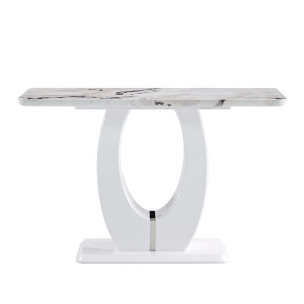 Modern Simple Glossy White Rectangular Counter Bar Table 47.24" x 18.11" x 29.52" For Living Room Bedroom Bedside Entrance House Balcony Office Bathroom. BT-1280