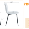 Luxury Minimalist Chairs - A set of 4 high quality dining chairs with black metal legs. The integral metal leg structure is suitable for various interior decoration styles.