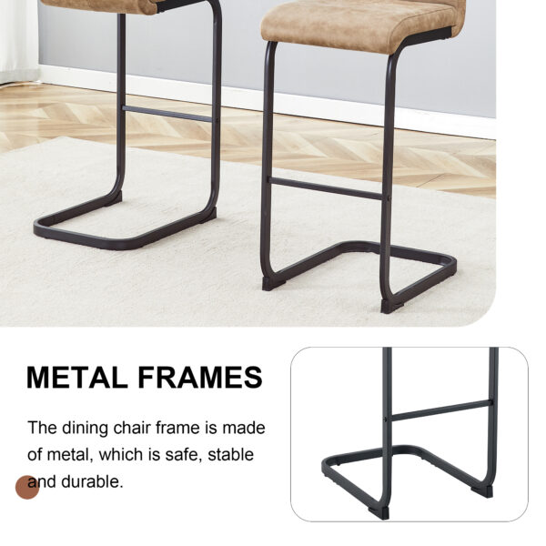 87e61582bf604e10801be90084922f93_13a7ede9d951f6ebf0a2a01591e541d9 42.5 Inch Tall Brown Tech Fabric Bar Stool - A Perfect Combination of Modern Design, Comfort, and Stability.A Set of 2.Suitable Not Only For Home Use But Also For Bars, Restaurants,And Other Settings.