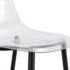 Modern minimalist transparent dining chair, plastic chair, armless crystal chair, Nordic creative makeup stool, negotiation chair, set of 4 pieces, black metal legs,TW-1200