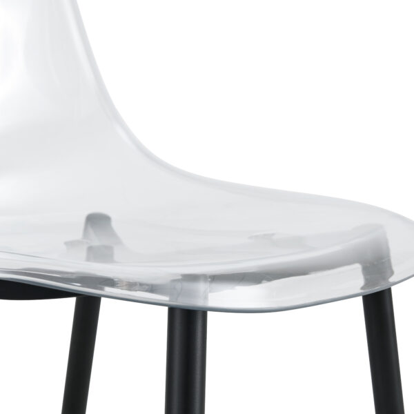 87eb2bb0d1894ae5857123c347c053d3_20231016_79354bf444620aabb7b2d23c5d1a5db9 Modern minimalist transparent dining chair, plastic chair, armless crystal chair, Nordic creative makeup stool, negotiation chair, set of 4 pieces, black metal legs,TW-1200