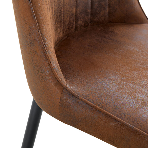 87f61e3c0372488e8991e038547e08af_d87382de9f3670e12e4390e43ccd67d4 Brown Suede-like Velvet Dining Chair Set (Six Pieces)Black Metal legs,dinning chairs,brown.Bring a comfortable home experience to the kitchen, bedroom, and office.