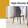4 modern dining chairs with stylish PU patterned backrest and black metal legs for a comfortable home experience in the kitchen, bedroom and office.