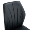 4 modern dining chairs with stylish PU patterned backrest and black metal legs for a comfortable home experience in the kitchen, bedroom and office.