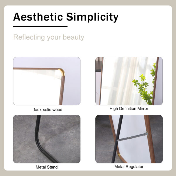 885c6bc432284fec870f0f1d1bd410c7_20240313_089f61771b9cfd3cca986c7edbfc6ea2 The 4th generation floor standing full-length mirror. wall mirror, bathroom makeup mirror, bedroom foyer. Elegant Flower Pear Color Full-Length Mirror - Aluminum Alloy Frame Design. 60*16.5"