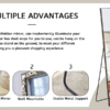 Fourth generation solid wood frame long mirror, dressing mirror, bedroom foyer, decorative mirror, clothing store, floor to ceiling mirror, wall mounted. 71 "* 31.4"