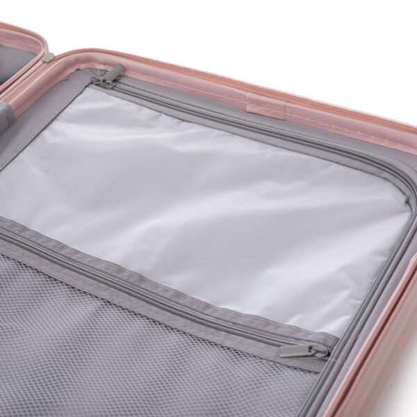 20"/24"/28" 3 pcs/set in ABS Spinner Wheel Luggage, Carry on Suitcase, with Cup Holder & USB Port & Phone Holder (Pink)