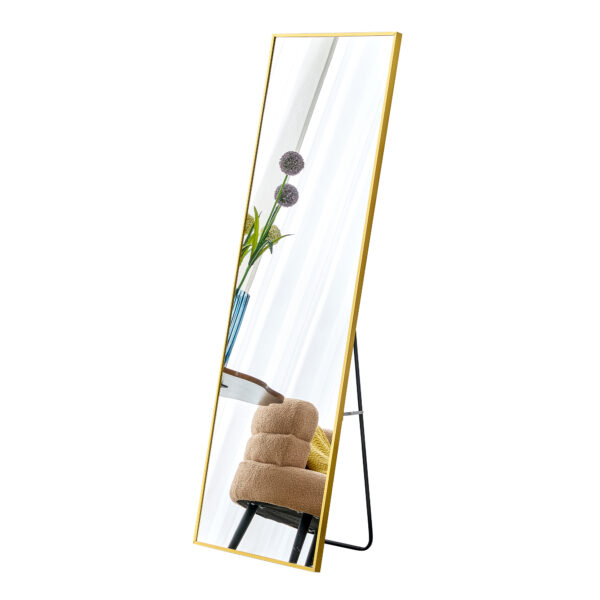 88b1cbf6c4b2432ca1cda38216758ded_a61b44d7d230d9444aa36ebed02e1bd8 The 4rd generation aluminum alloy metal frame wall mounted full body mirror, bathroom makeup mirror, bedroom entrance, decorative mirror, quality upgrade, 59 "* 15.7"W1151125156