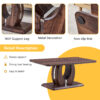 Modern Minimalist Walnut Dark Brown Texture Sticker-Patterned MDF Rectangular Coffee Table. Add a quiet and cozy atmosphere to your home.MDF coffee table,Walnut,Dark Brown textured Sticker,side table.