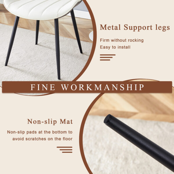 88f03af47d064bb0a2df919597e25477_a371427a0323363efb36c82c47bd0c4b Table and chair set.Modern Black Marble Pattern MDF Dining Table Set-55"x31.4" with 4 Extended Seat Cushion PU Dining Chairs.White and Dark Gray Splicing Colors Cushion.Iron Pipe Spraying Chair Legs.