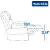 Large Manual Recliner Chair in Fabric for Living Room, Beige