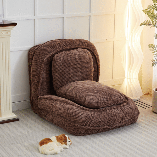 [VIDEO provided] Human Dog Bed ,Lazy Sofa Couch ,5 Adjustable Position,sit,sleep,fold,suit to put in bedroom, living room ,Space Saving Design,Brown