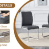 Table and chair set.63"*35.4" White Imitation Marble Pattern MDF Dining Table Set - 6 Soft and Comfortable Dark Gray PU Chair With Arched Metal Silver Leg.Create Your Exclusive Low-Key Luxury Space.