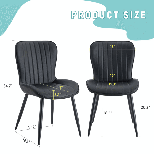 895d3efb905b4f3080aceaed873b9b02_4563b40f213ba45a8148558a3e6efa86 The Black Minimalist Ergonomic Dining Chair Comes In A Pack of 4, With A Comfortable Design Of Extended And Curved Seat Cushions, Unlocking A Comfortable And Minimalist New Sitting Posture.