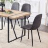 Dining Chairs Set of 4, Modern Mid-Century Style Dining Kitchen Room Upholstered Side Chairs. Accent Chairs with Soft Linen Fabric Cover Cushion Seat and Black Metal Legs.W115149080.