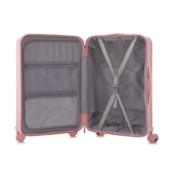 20"/24"/28" 3 pcs/set in ABS Spinner Wheel Luggage, Carry on Suitcase, with Cup Holder & USB Port & Phone Holder (Pink)