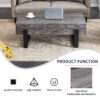 A rustic gray wood grain MDF coffee table with black metal legs - an elegant space in natural wood tones