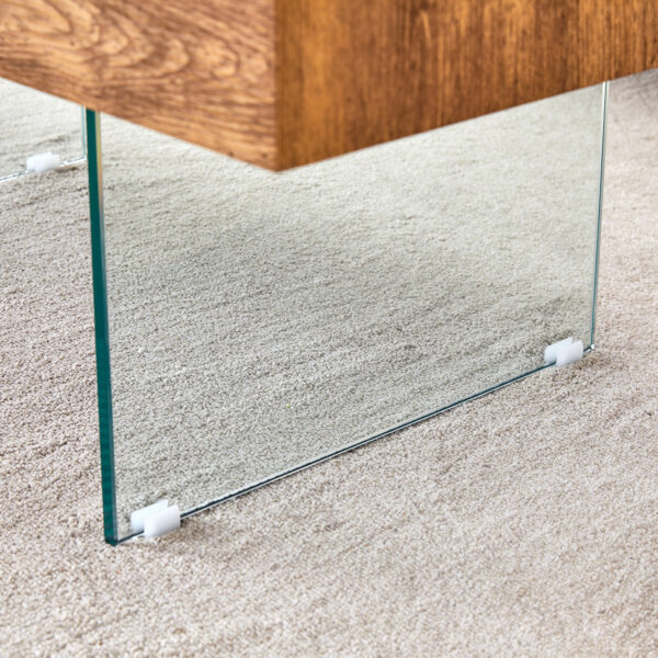 89ecb5fafd88406b82e38b0f6e7ab53e_1117d63d469d2f0119529fe3513fc997 Natural Style MDF Coffee Table - 39.3"x21.6" with Tempered Glass Legs.Density Board Sticker,Reinforced Glass.