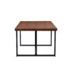 Table and chair set.Industrial Style Walnut-Colored Rectangular Dining Table - 71"x39.3" Large Size.Paired with 8 brown technology fabric chairs with Featuring arched black Metal legs.