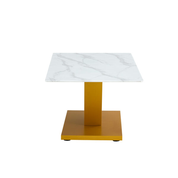 8a082fb1b89746c8b6de9db990fcd3d3_2f2f3c53f4f157266b8492d7976a2cc6 Modern minimalist coffee table. Tempered glass with stickers tabletop,golden MDF pillars. Suitable for living room and dining room