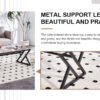 A coffee table is made of rock slab material, with a natural and smooth marble pattern on the surface, which complements the modern design of the black metal legs and adds a touch of fashion.47*23.6
