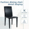 Four black PU dining chairs, simple and versatile, comfortable and accompanied. The exquisite and multifunctional dining chair has opened up a comfortable new experience. (4-piece set)