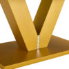 Modern minimalist coffee table. Tempered glass with stickers tabletop,golden MDF pillars. Suitable for living room and dining room