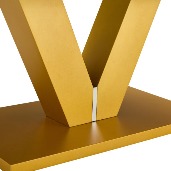 8a6b92ea789140219a9f7b469aee2450_c4fd7e5b5b51145748871f3c8d92a5a4 Modern minimalist coffee table. Tempered glass with stickers tabletop,golden MDF pillars. Suitable for living room and dining room