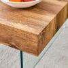 Natural Style Square MDF Coffee Table - 31.5"x31.5" with Tempered Glass Legs.Density Board Sticker,Reinforced Glass.