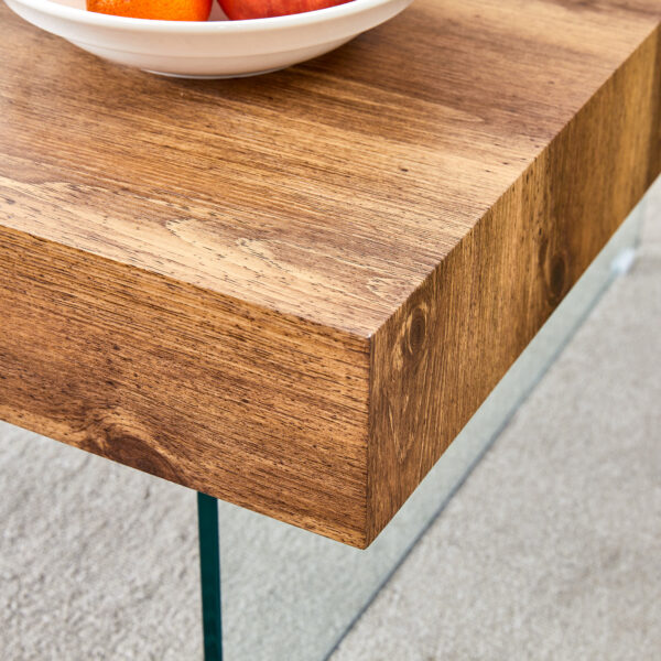 8a8ddd26a6904c9eae5ca6b818a4f40d_1cbc033a7b6d5d0acfbd6f6ff242209b Natural Style Square MDF Coffee Table - 31.5"x31.5" with Tempered Glass Legs.Density Board Sticker,Reinforced Glass.