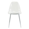 Modern minimalist transparent dining chair, plastic chair, armless crystal chair, Nordic creative makeup stool, negotiation chair, silver plated metal leg 6-piece set, TW-1200