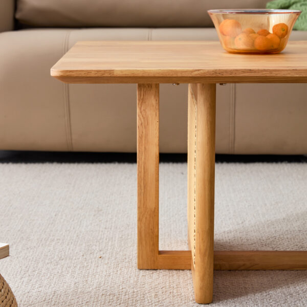 Chinese style log wind Imitation rattan tea table rectangular solid wood coffee  table small family living room tea table