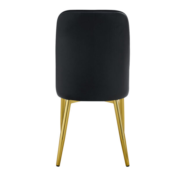 8a9eb78f3a4f4fcd85ad4b0948545121_ad463db906694da7b7819135f40fe467 4 modern dining chairs, sleek PU leather backrest, and gold metal legs bring a comfortable home experience to the kitchen, bedroom, and office.