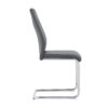 Modern Dining Chairs with Faux Leather Padded Seat Dining Living Room Chairs Upholstered Chair with Metal Legs Design for Kitchen, Living, Bedroom, Dining Room Side Chairs Set of 6 (Grey+PU)C-001