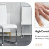 Table and chair set.63*31.4 Inch Pandora Patterned Sintered Stone Dining Table Set - 4 White PU Chairs With Silver Metal Legs.Modern Light Luxury.Perfect For Dinner Room,Meeting Room,Kitchen,etc.