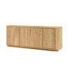 Sideboard Storage Cabinet TV Stand with wave pattern Buffet Cabinet Wooden Vertical Striped Cabinet for Kitchen/Bedroom/Entryway. Natural, 64''W x 15''D x 24''H.