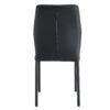 Luxury Simple Chair - Set of 6 BLACK PU Material High Resilience Dining Chair with Metal Black Leg.The Chair Back Has a Vertical Stripe Design With Smooth And Uniform Lines.