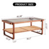 Modern simple rectangle double-layer Walnut color solid wood Glass desktop tea table rattan woven Chinese side table small rectangle table suitable for living room, dining room and bedroom